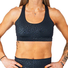 CVG Black Leopard Sports Bra